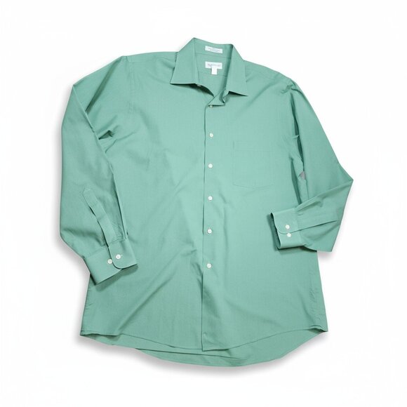 Van Heusen Regular Fit Wrinkle-Free Poplin Button Down Dress Shirt Size Large - Picture 1 of 15